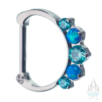 "Odyssey" Clicker #27 Graduated 'Mixed Gem 1' with Faceted Gems & Opals - 16 ga. 5/16" post (longer)