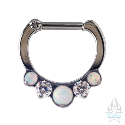 "Odyssey" Clicker #28 Graduated 'Mixed Gem 2' with Opals & Faceted Gems - 16 ga. 1/4" post