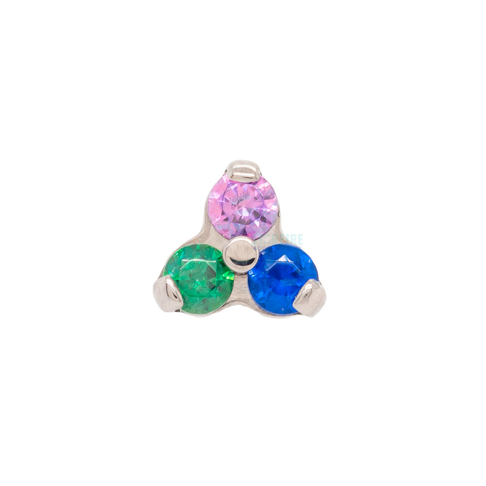 1.5mm Faceted Gems in Trinity (Menage a Trois) on Flatback - custom color combos