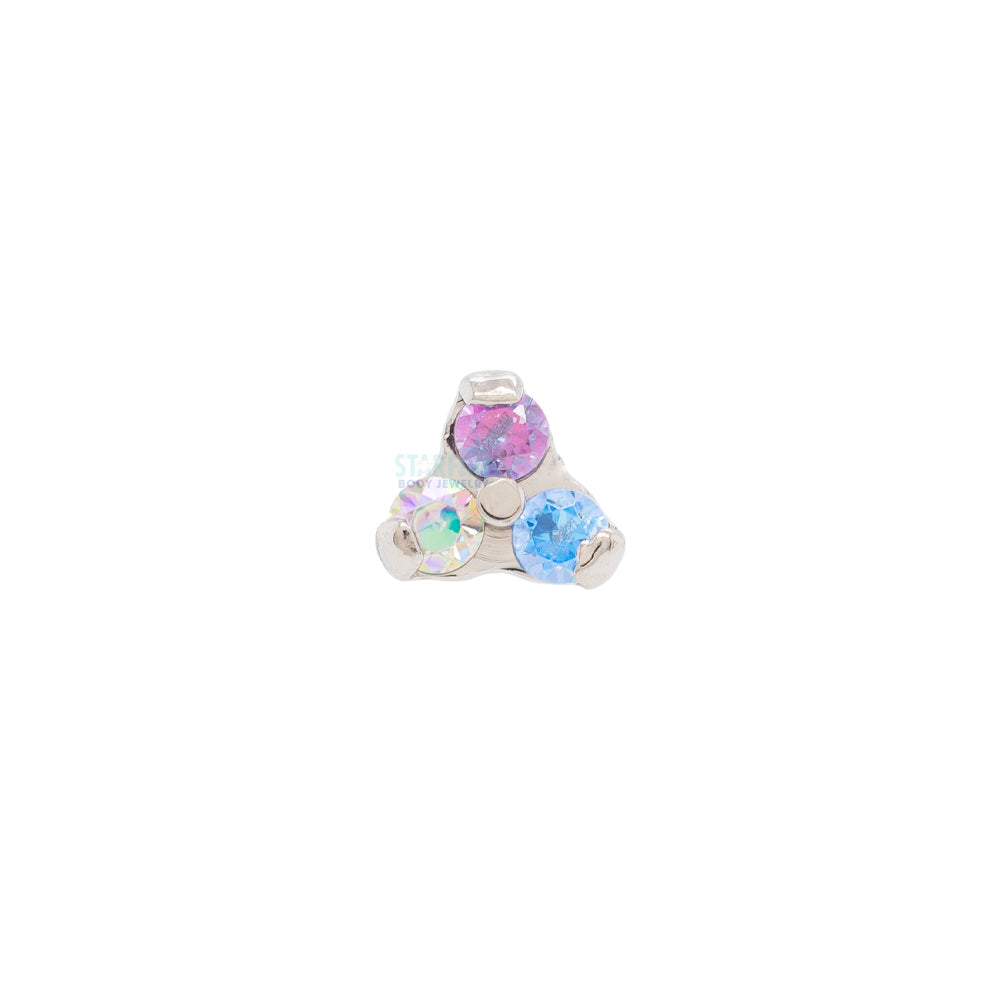 1mm Faceted Gems in Trinity (Menage a Trois) on Flatback - custom color combos