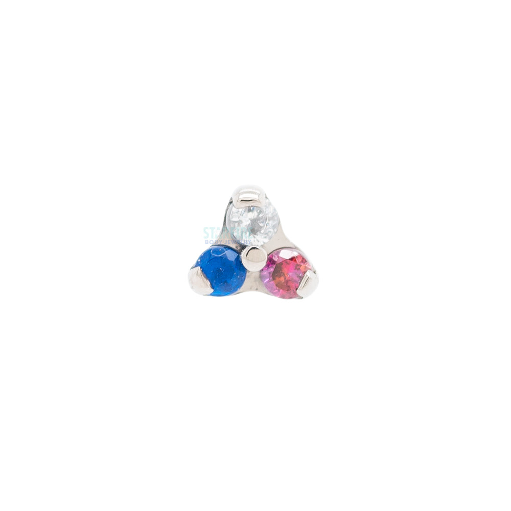 1mm Faceted Gems in Trinity (Menage a Trois) on Flatback - custom color combos
