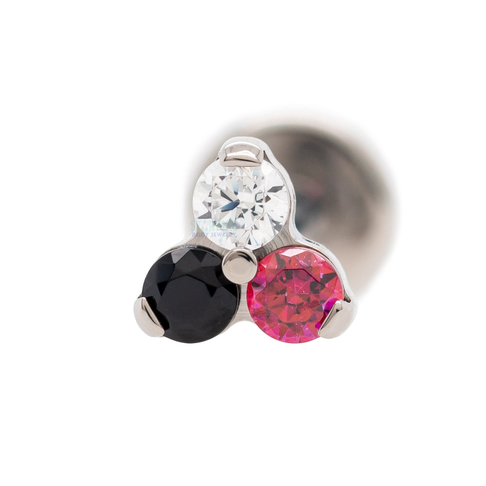 2mm Faceted Gems in Trinity (Menage a Trois) on Flatback - custom color combos