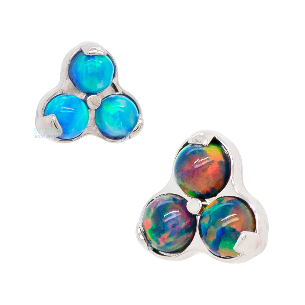 Opals in Trinity (Menage a Trois) on Flatback