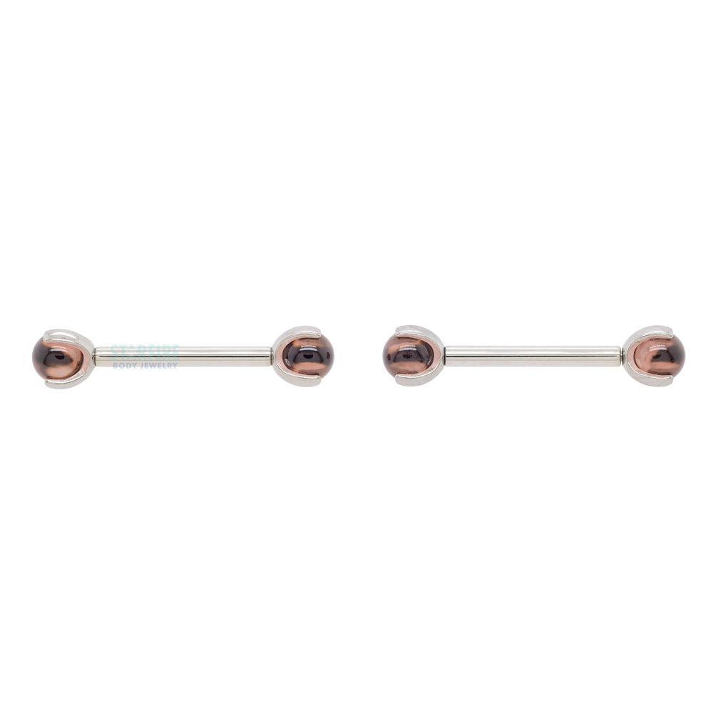 Ceramic Ball in Prong's Nipple Barbells