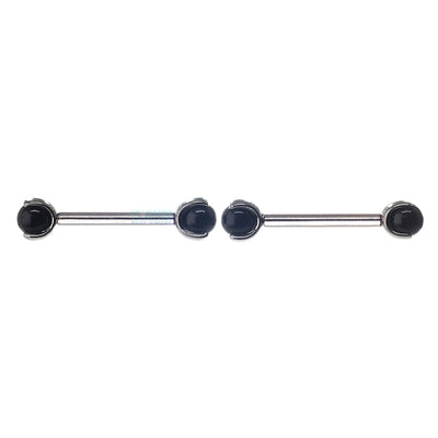 Natural Stone Ball in Prong's Nipple Barbells