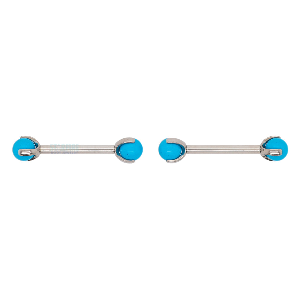 Exclusive nipple barbell with stone clusters and little balls