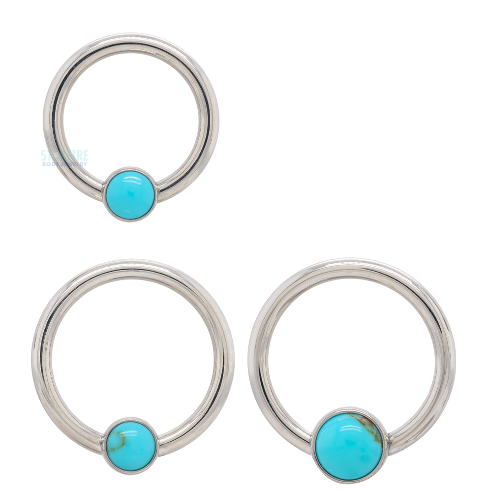 Captive Bead Ring (CBR) with Bezel-set Natural Stone