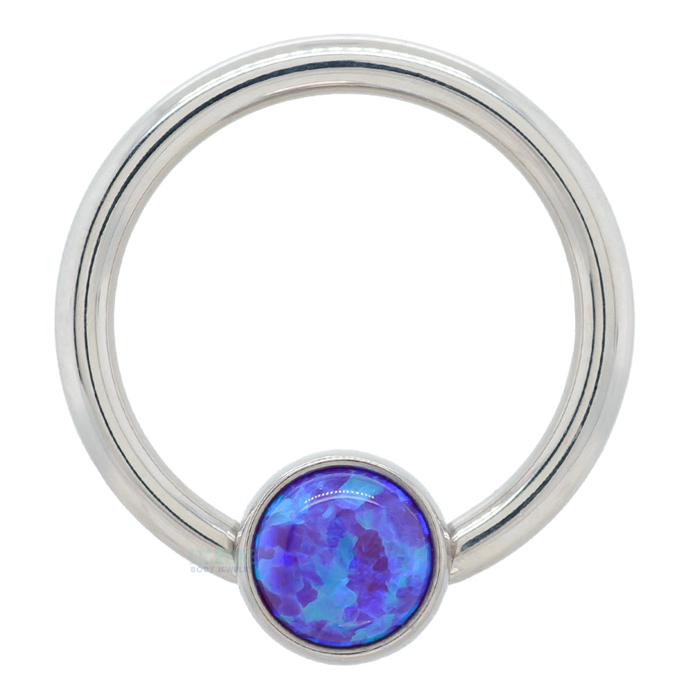 Anatometal Captive Bead Ring (CBR) with Bezel-set Opal – Starfire Body ...
