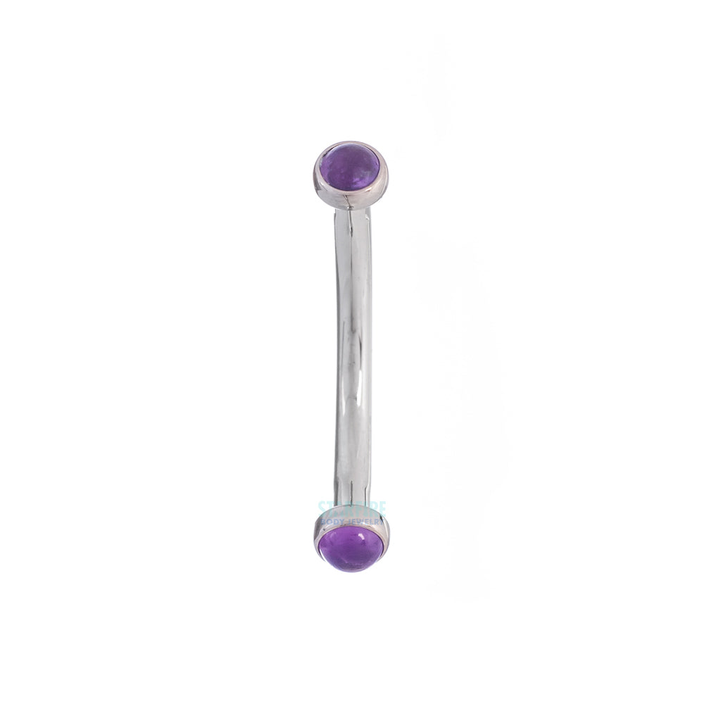 Natural Stone Cabochons in Bezel Curved Barbell