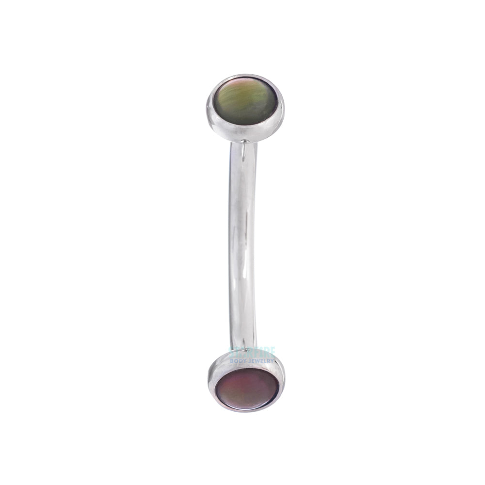 Natural Stone Cabochons in Bezel Curved Barbell