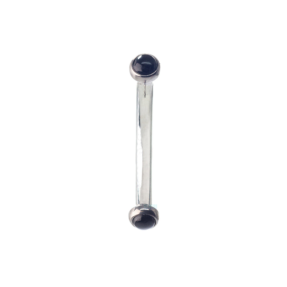 Natural Stone Cabochons in Bezel Curved Barbell