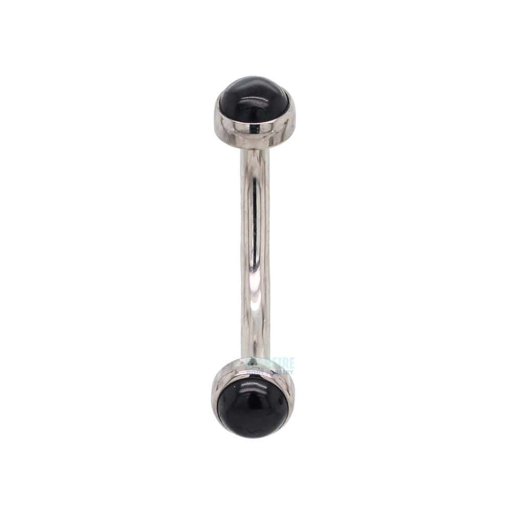 Natural Stone Cabochons in Bezel Curved Barbell