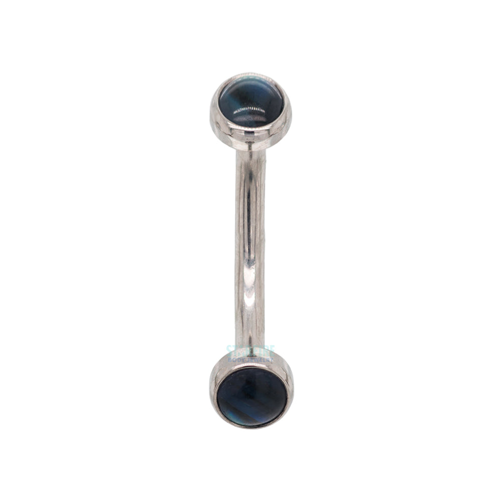 Natural Stone Cabochons in Bezel Curved Barbell