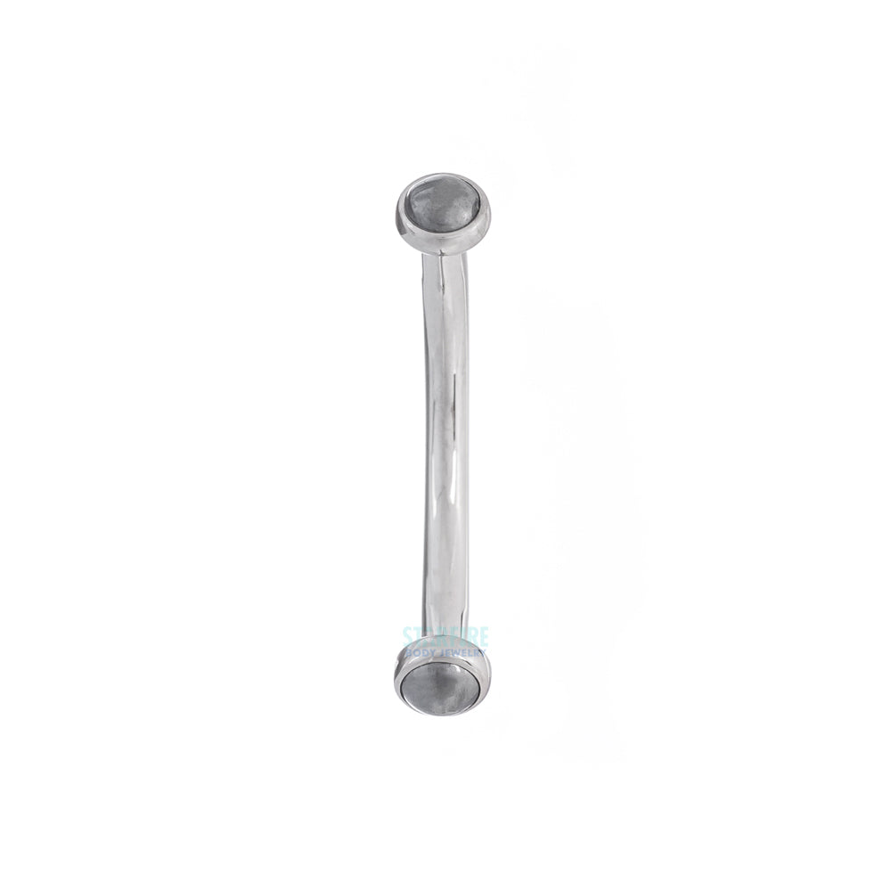 Natural Stone Cabochons in Bezel Curved Barbell