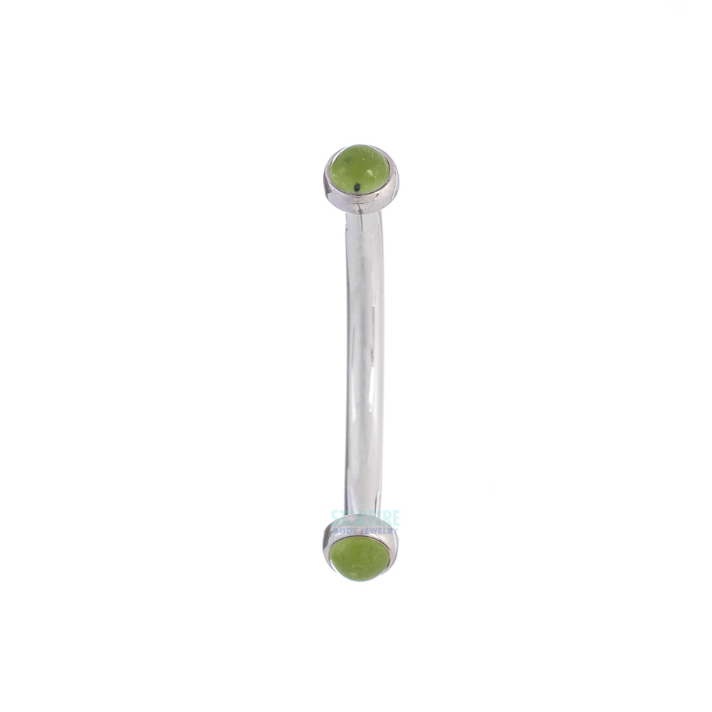 Natural Stone Cabochons in Bezel Curved Barbell