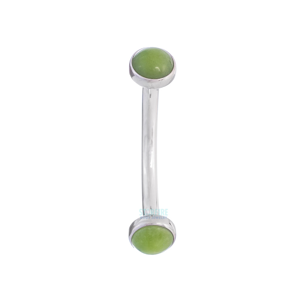 Natural Stone Cabochons in Bezel Curved Barbell