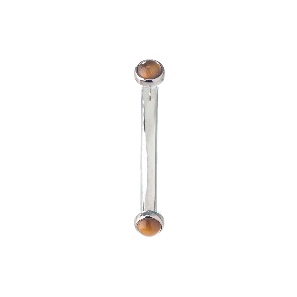 Natural Stone Cabochons in Bezel Curved Barbell