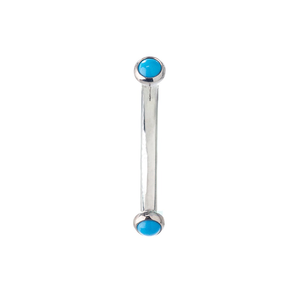 Natural Stone Cabochons in Bezel Curved Barbell