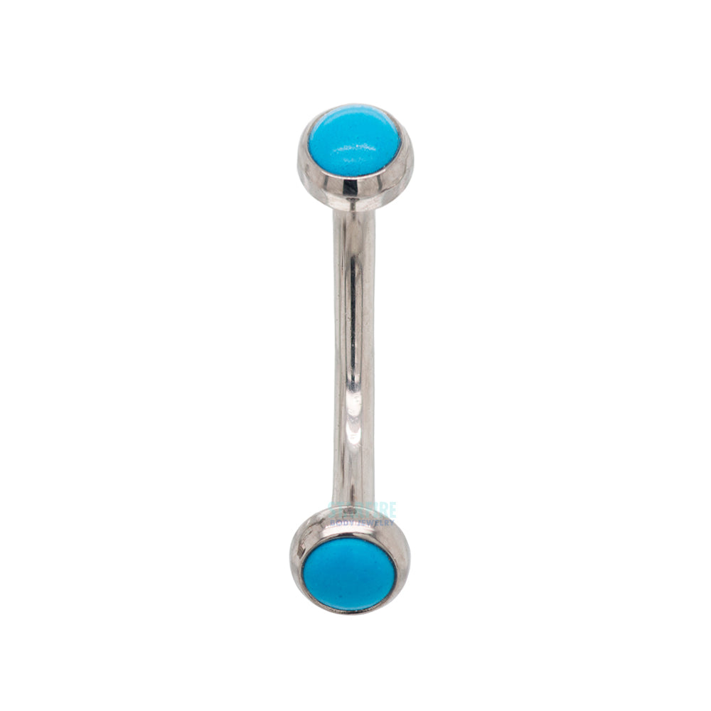Natural Stone Cabochons in Bezel Curved Barbell
