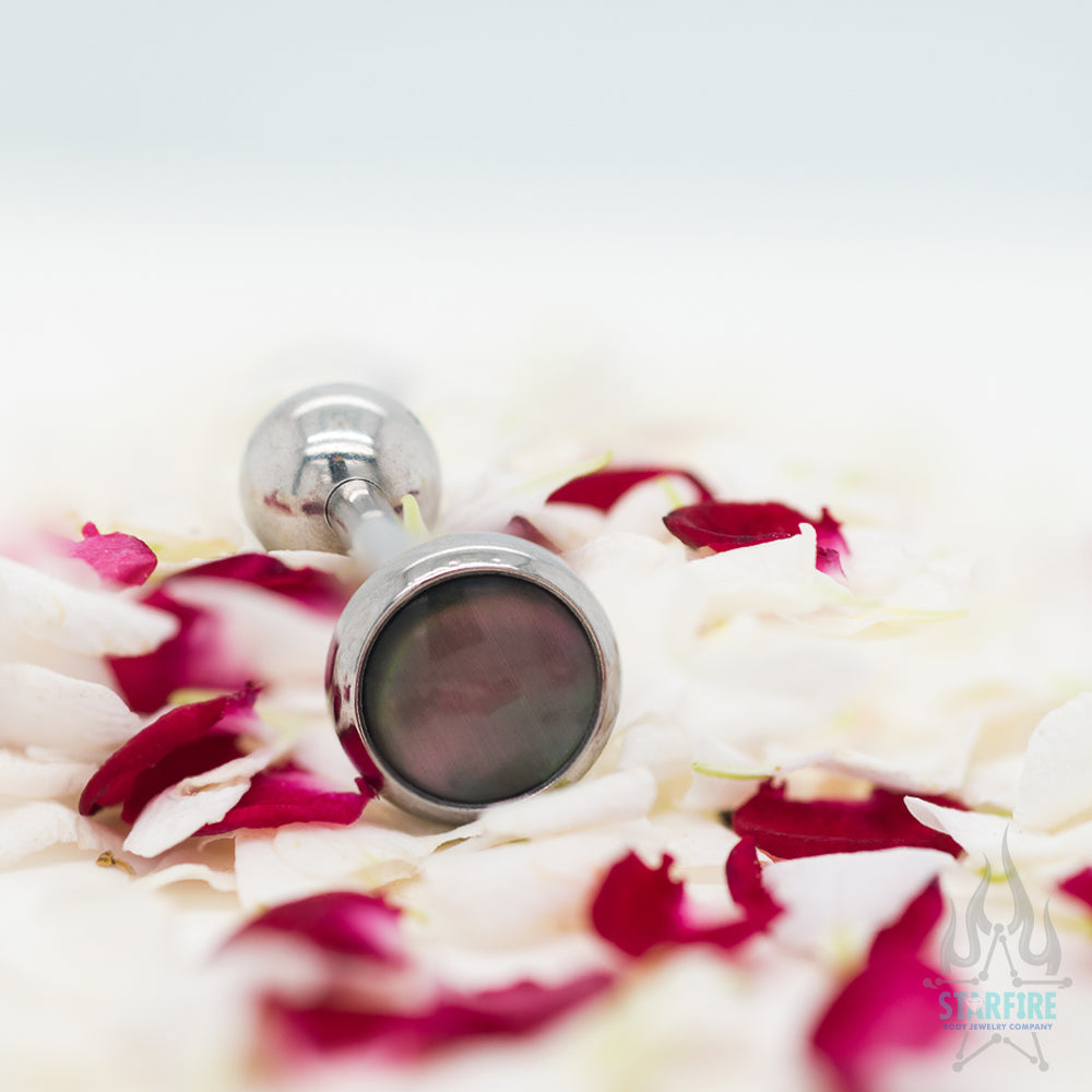 Stone Cabochon with Ball Bottom Tongue Barbell