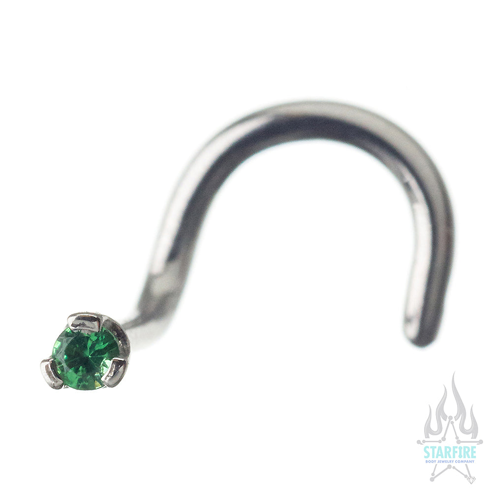Prong-set Faceted Gem Nostril Screw
