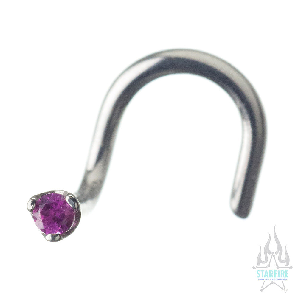 Prong-set Faceted Gem Nostril Screw