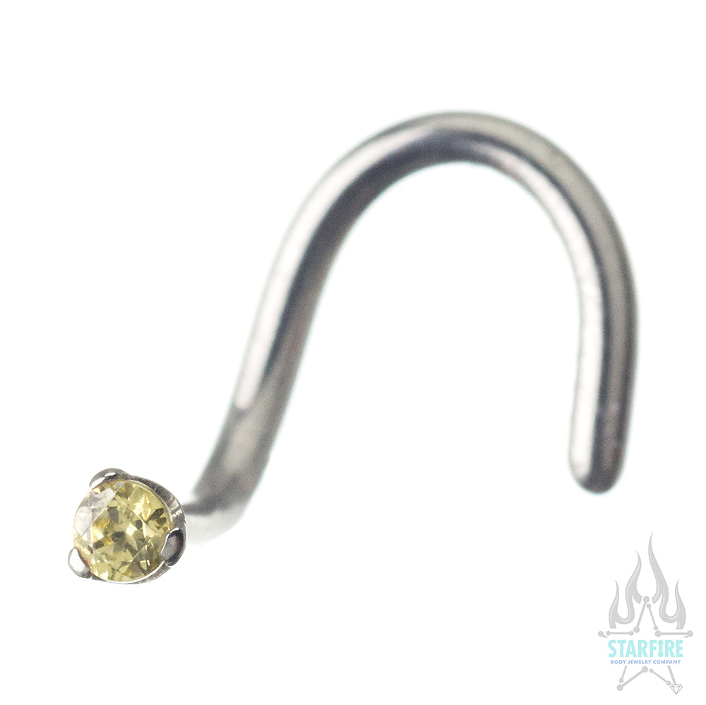 Prong-set Faceted Gem Nostril Screw