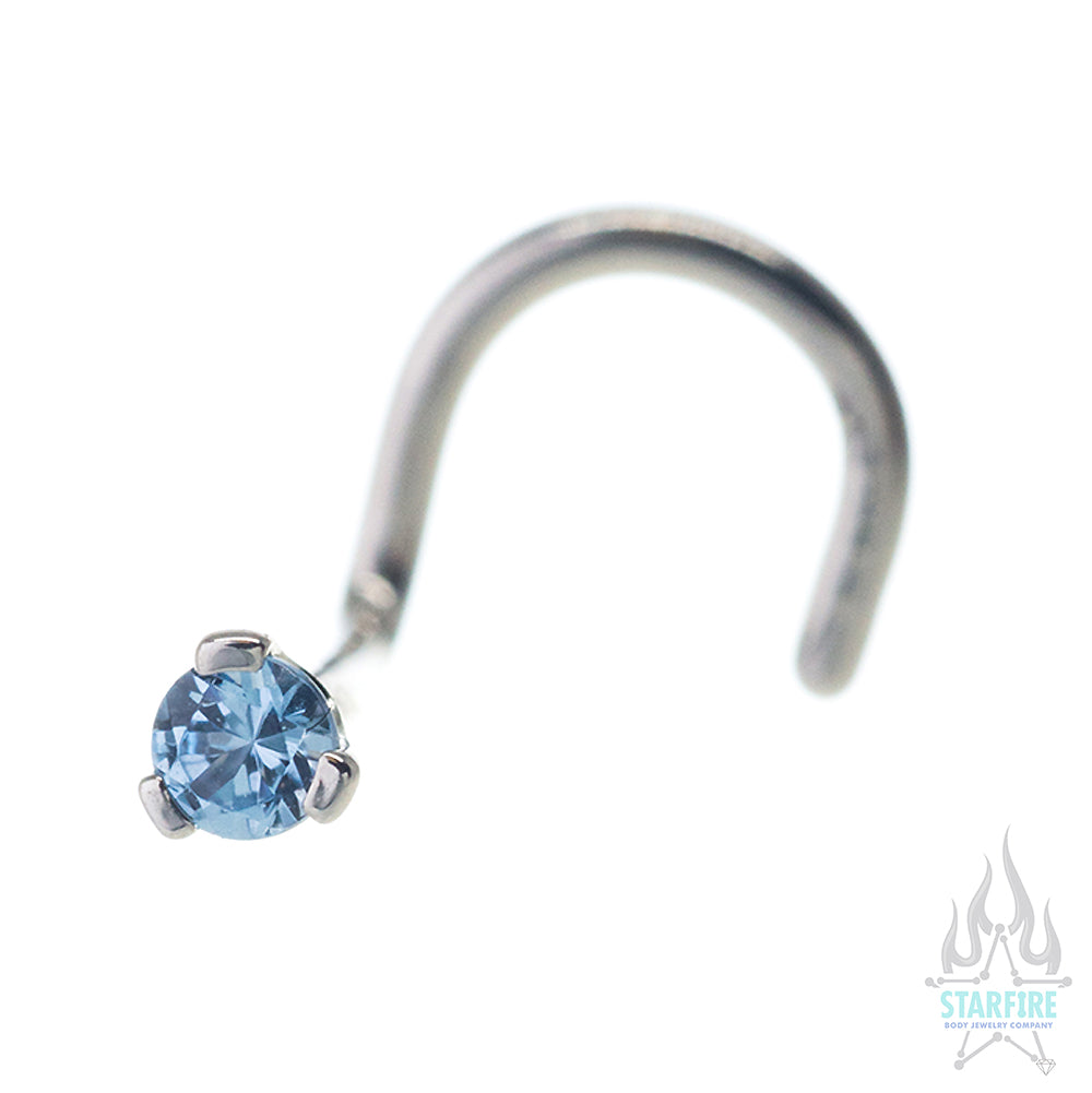 Prong-set Faceted Gem Nostril Screw