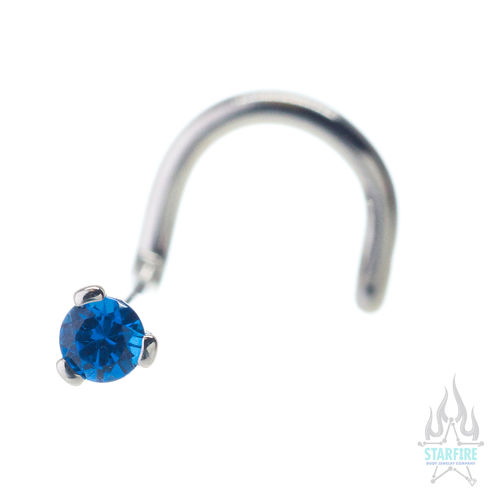 Prong-set Faceted Gem Nostril Screw