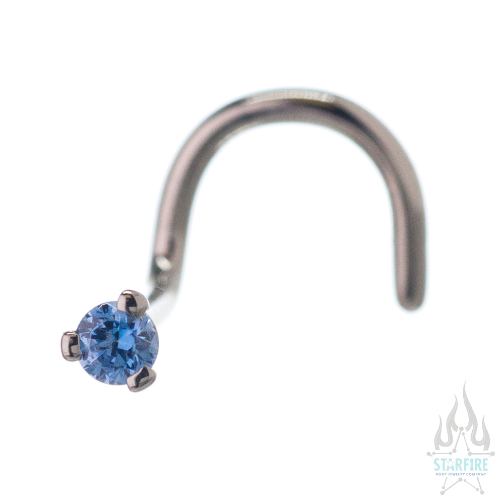 Prong-set Faceted Gem Nostril Screw