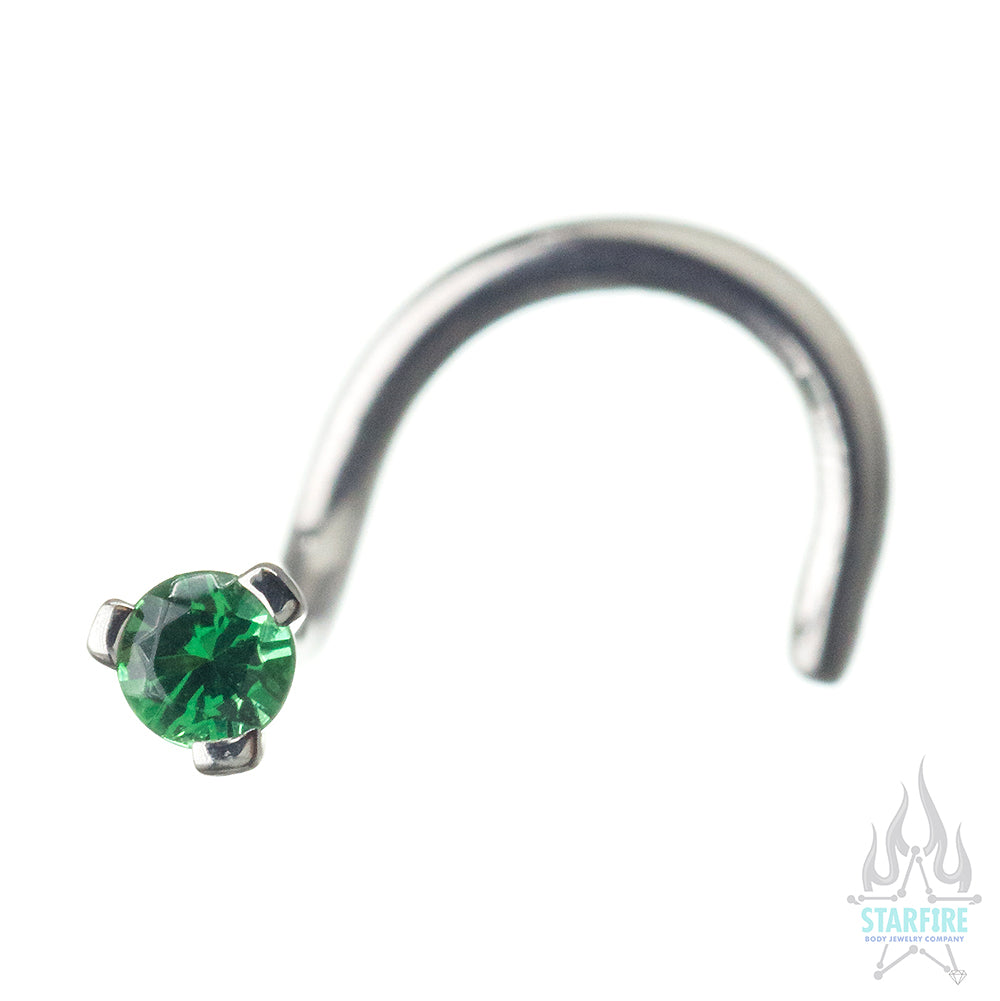 Prong-set Faceted Gem Nostril Screw