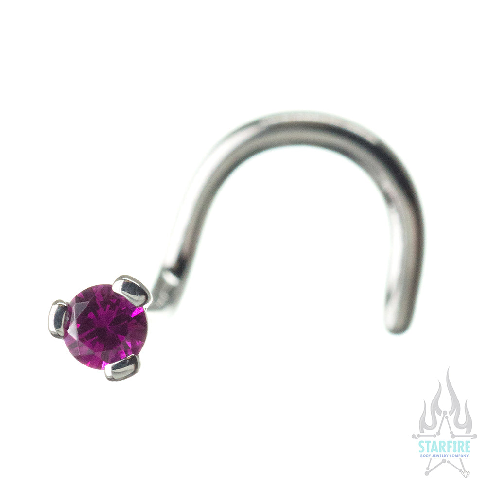 Prong-set Faceted Gem Nostril Screw