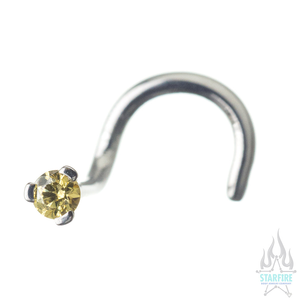 Prong-set Faceted Gem Nostril Screw