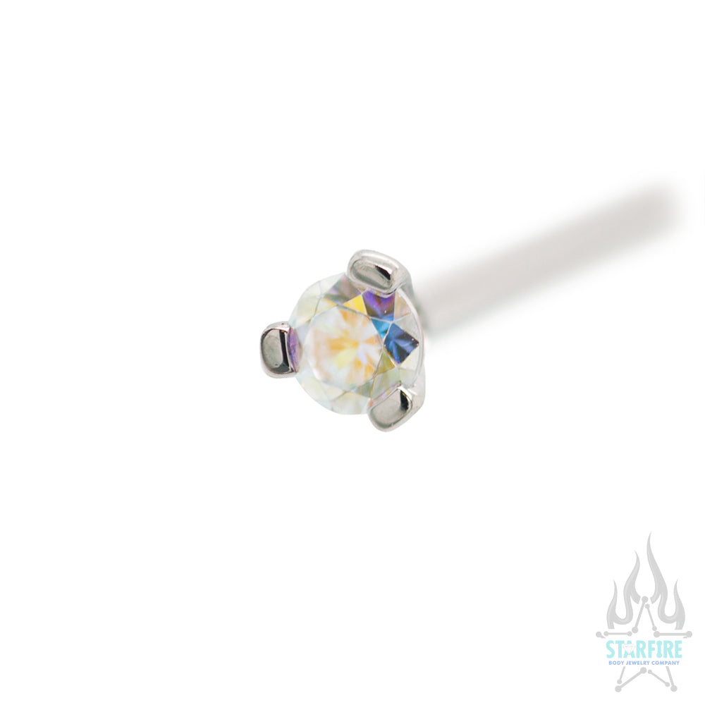 Prong-set Faceted Gem Nostril Screw