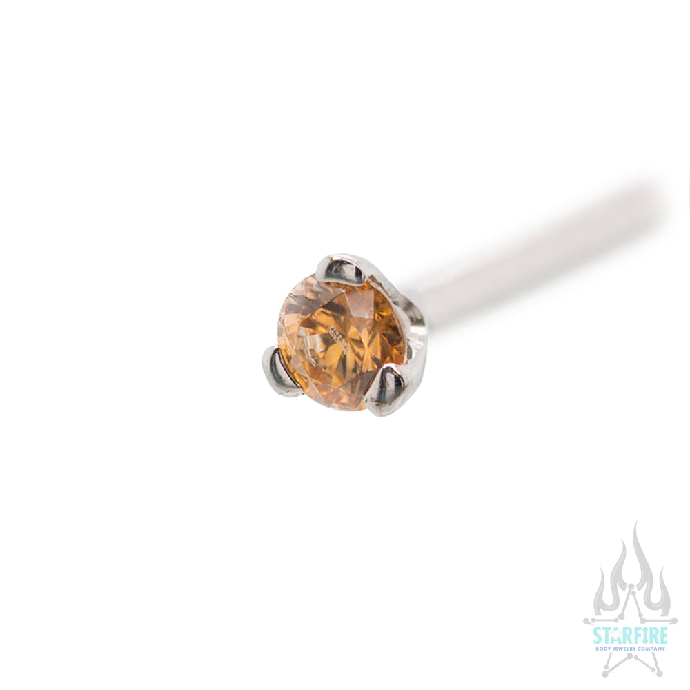 Prong-set Faceted Gem Nostril Screw