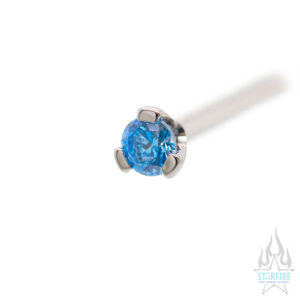 Prong-set Faceted Gem Nostril Screw