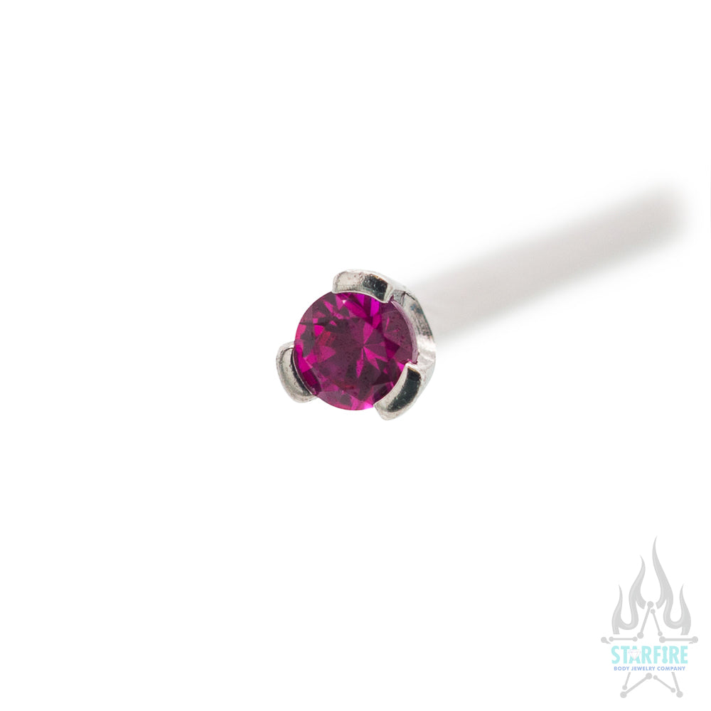 Prong-set Faceted Gem Nostril Screw