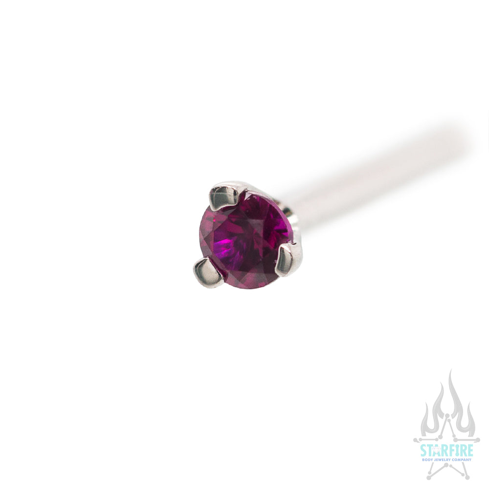 Prong-set Faceted Gem Nostril Screw