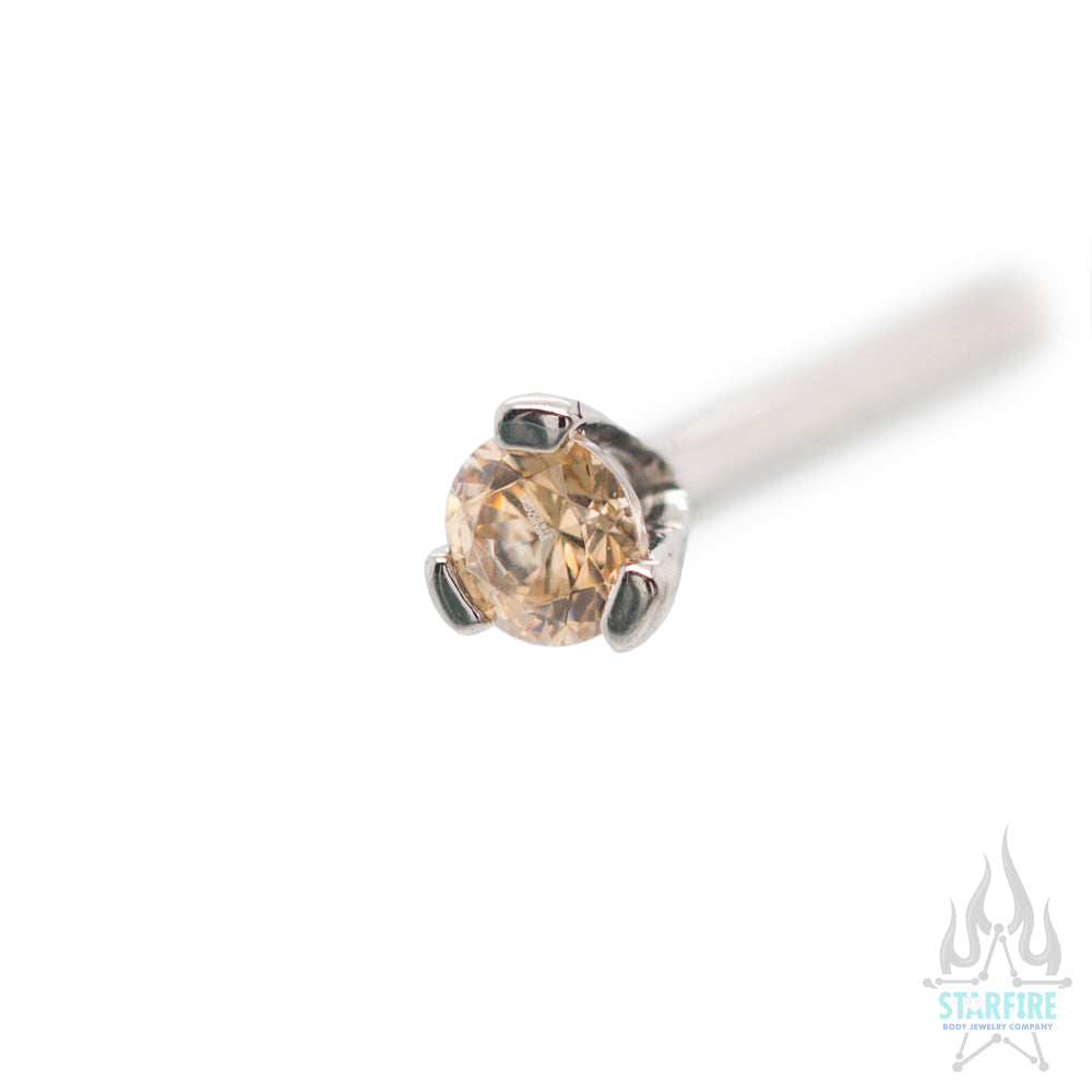 Prong-set Faceted Gem Nostril Screw