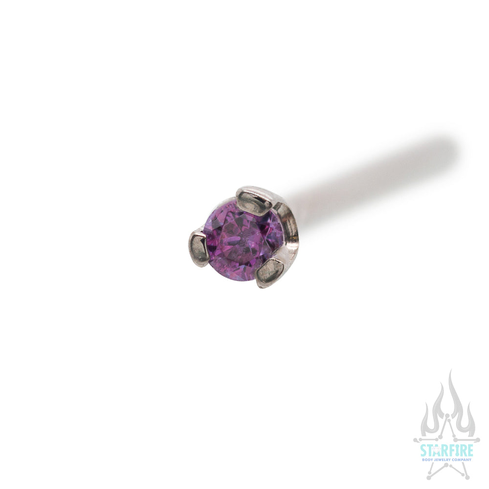 Prong-set Faceted Gem Nostril Screw