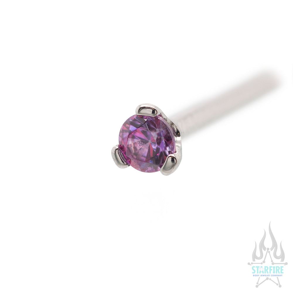 Prong-set Faceted Gem Nostril Screw
