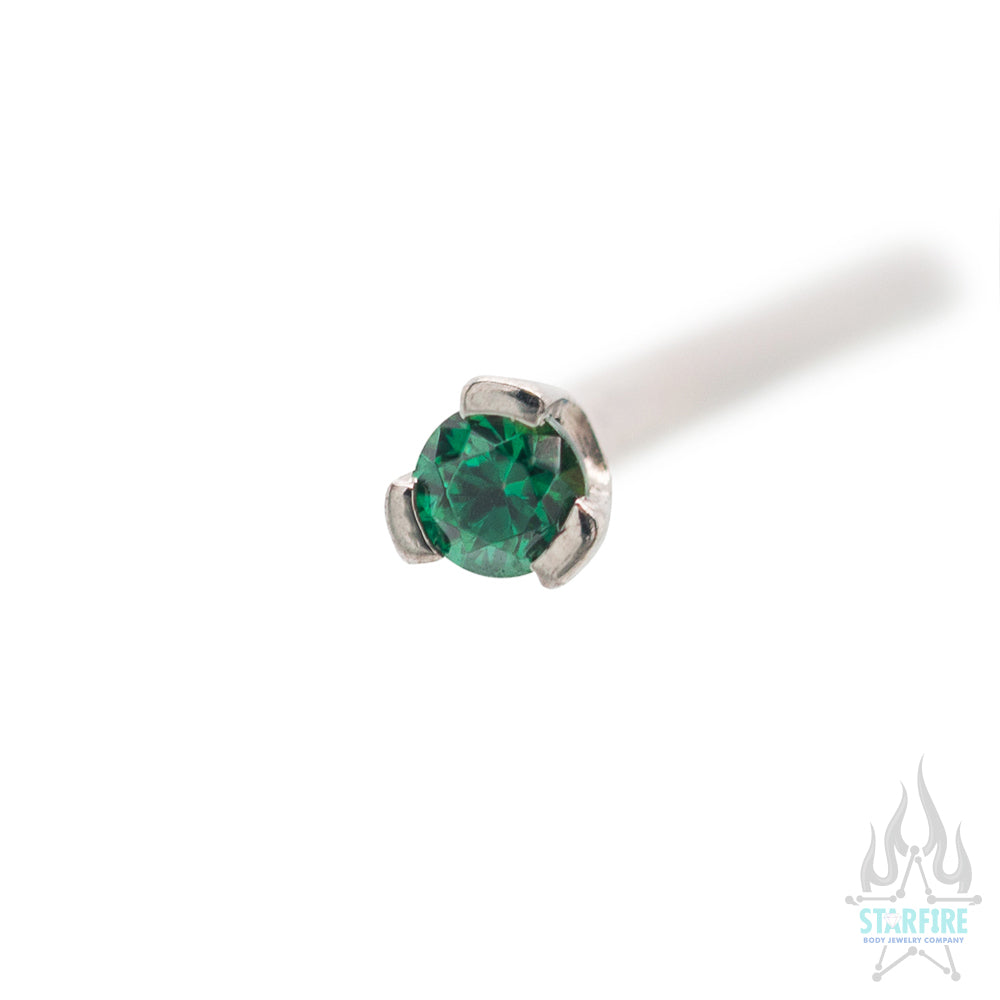 Prong-set Faceted Gem Nostril Screw
