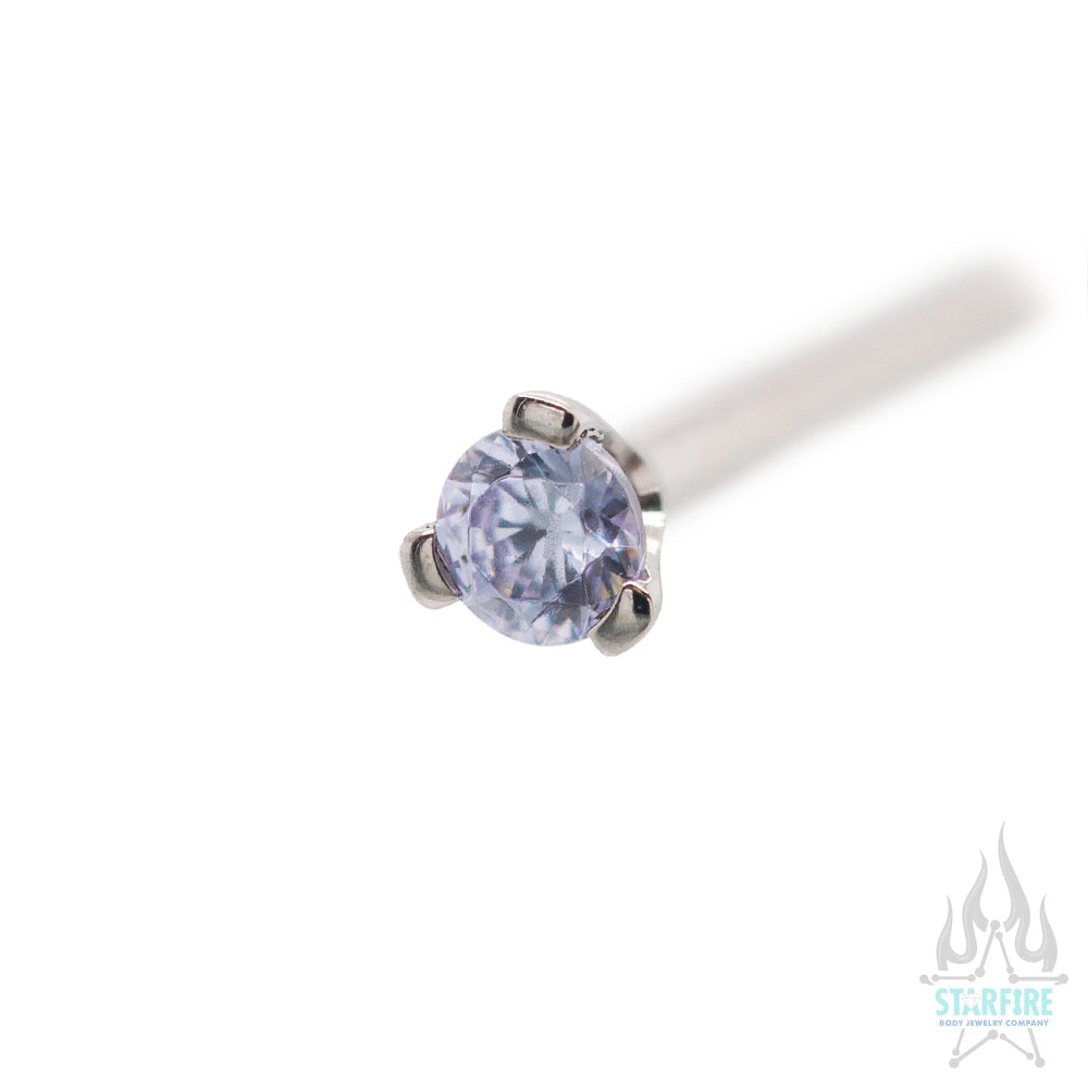Prong-set Faceted Gem Nostril Screw