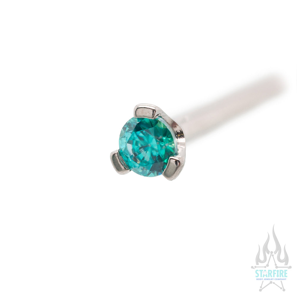 Prong-set Faceted Gem Nostril Screw