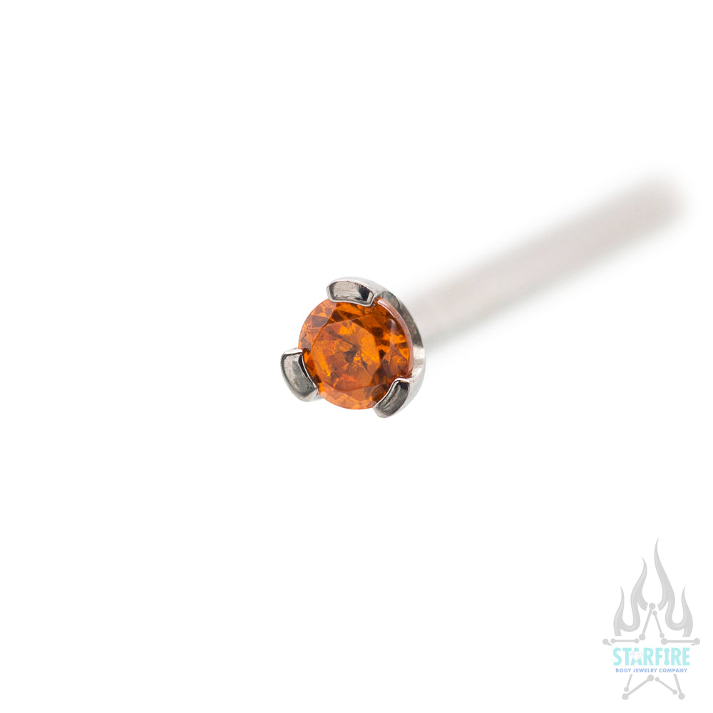 Prong-set Faceted Gem Nostril Screw
