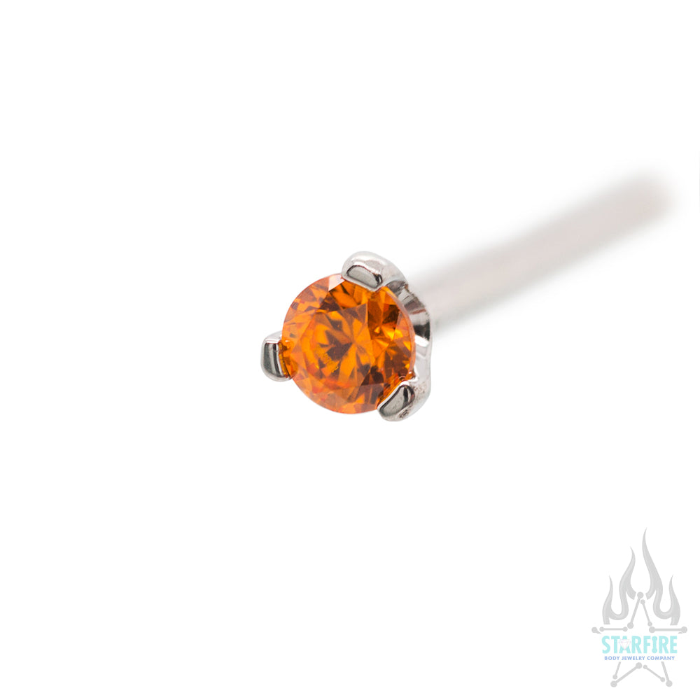 Prong-set Faceted Gem Nostril Screw