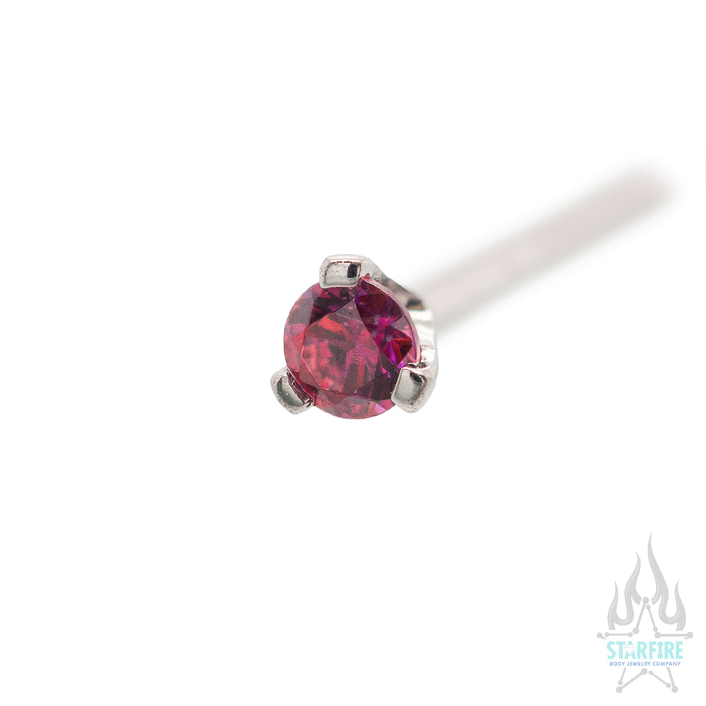 Prong-set Faceted Gem Nostril Screw