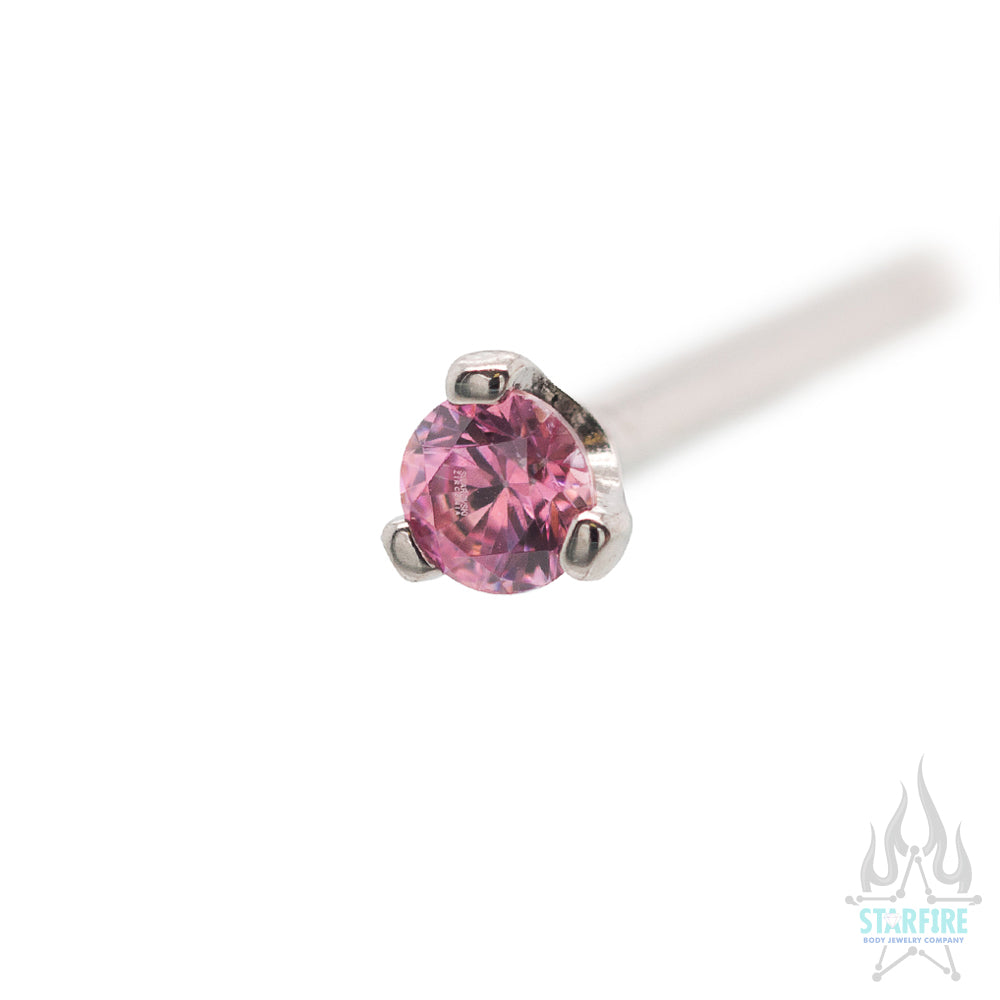 Prong-set Faceted Gem Nostril Screw