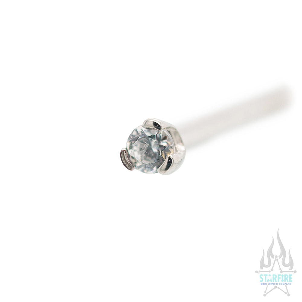 Prong-set Faceted Gem Nostril Screw