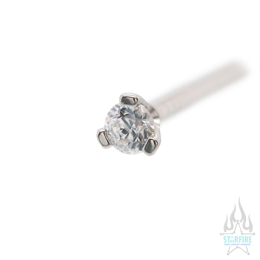 Prong-set Faceted Gem Nostril Screw
